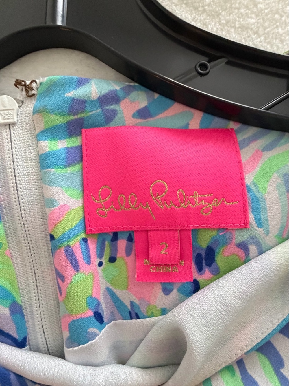 Lilly Pulitzer Pastel Floral Ruffle Wrap Dress in Pink, Blue, Green - Picture 3 of 3